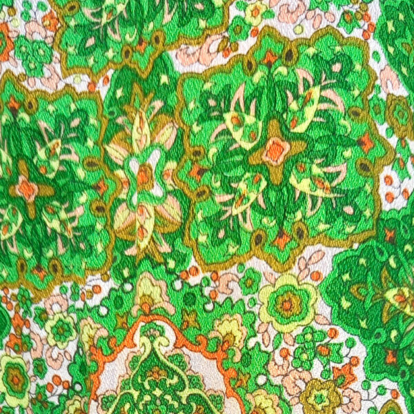 Vintage Kaftan Green/Orange/Cream size XL (VC-018) - Image 4