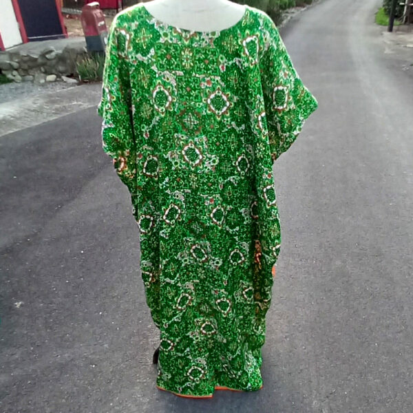 Vintage Kaftan Green/Orange/Cream size XL (VC-018) - Image 2