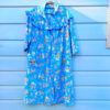 Vintage House Coat Cotton Blue size XL by May Belle  (VC-019)