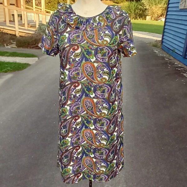 Vintage Dress Paisley Polyester size M-L (VC-020) - Image 3