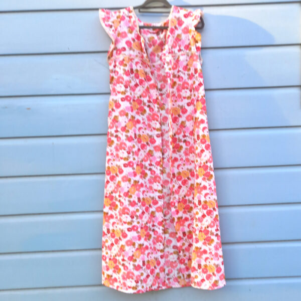 Vintage Full Length Shirt Dress with Cap Sleeves Floral size L (VC-021) - Image 6