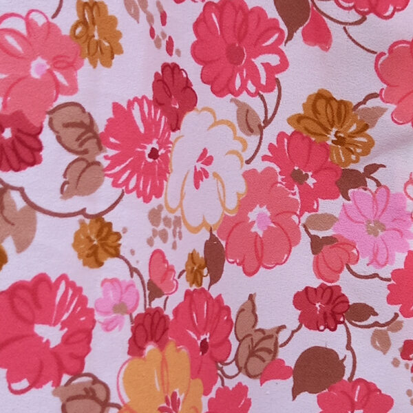 Vintage Full Length Shirt Dress with Cap Sleeves Floral size L (VC-021) - Image 5