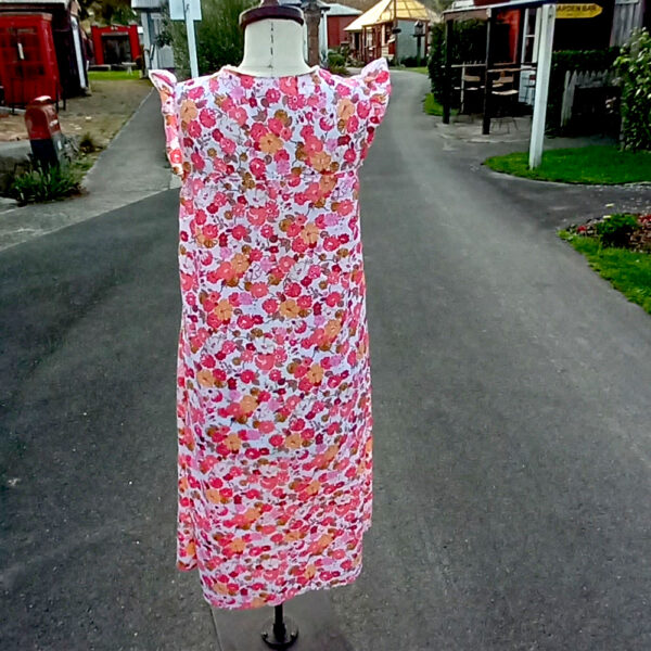 Vintage Full Length Shirt Dress with Cap Sleeves Floral size L (VC-021) - Image 2