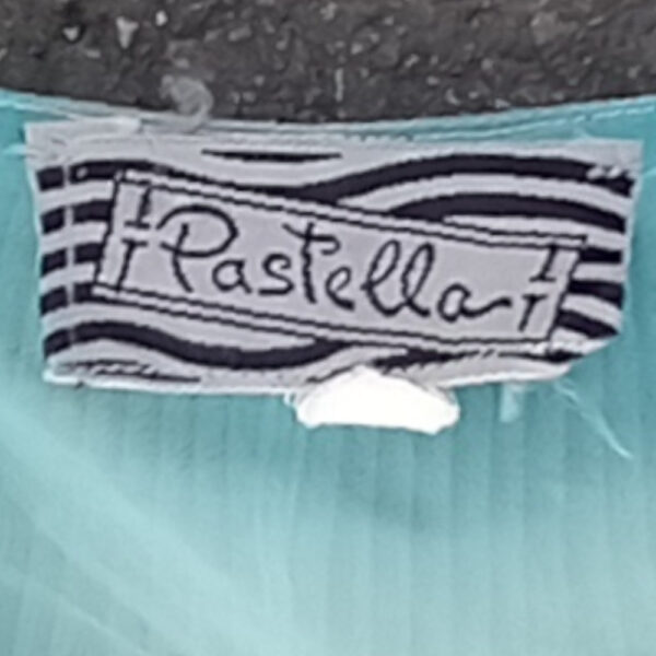 Vintage See Through Blouse with Ruffled Collar Light Blue size S-M by Pastello (VC-022) - Image 4