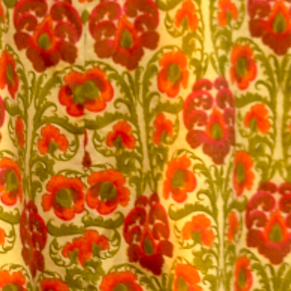 Vintage Full Length Co-Ord Dress with Jacket Green/Orange size M-L (VC-023) - Image 4