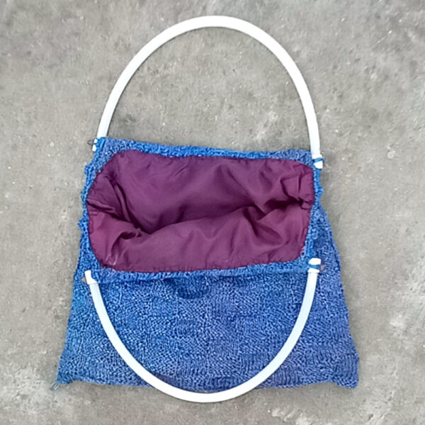 Vintage Knitted Hand Bag Blue (VC-034) - Image 2