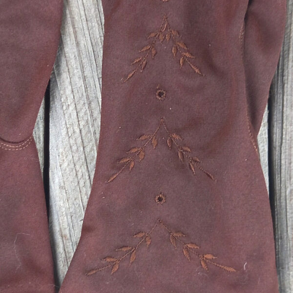 Vintage Gloves Brown with Embroidery (VC-038) - Image 2