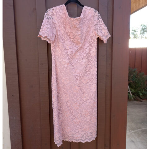 Laura K Lacey Dress Light Pink size 14 (VC-042)