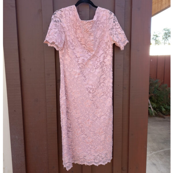 Laura K Lacey Dress Light Pink size 14 (VC-042)