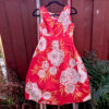 Sleeveless Dress Red Floral Wild South size 8 (VC-030)