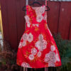 Sleeveless Dress Red Floral Wild South size 8 (VC-030) - Image 2