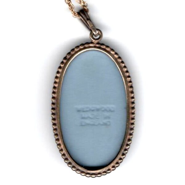 Wedgwood Blue Jasperware Necklace Sterling Silver Oval (VCAJ-016) - Image 2