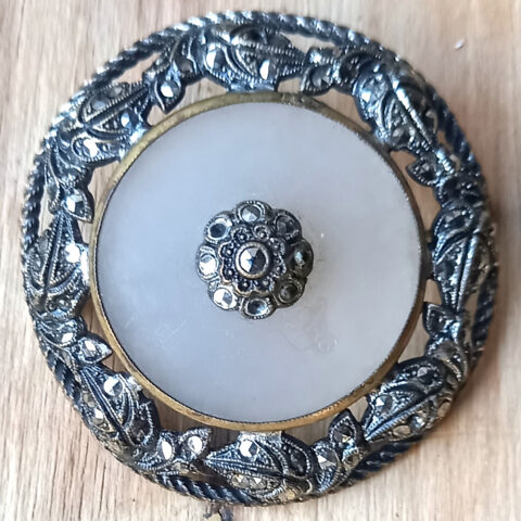 1930s Cut Steel and Glass Brooch (VCAJ-022)