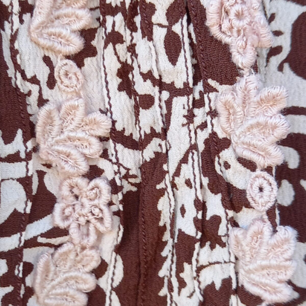 1980s Dress Brown with Belt and Shoulder Pads size S-M (VCD-003) - Image 3
