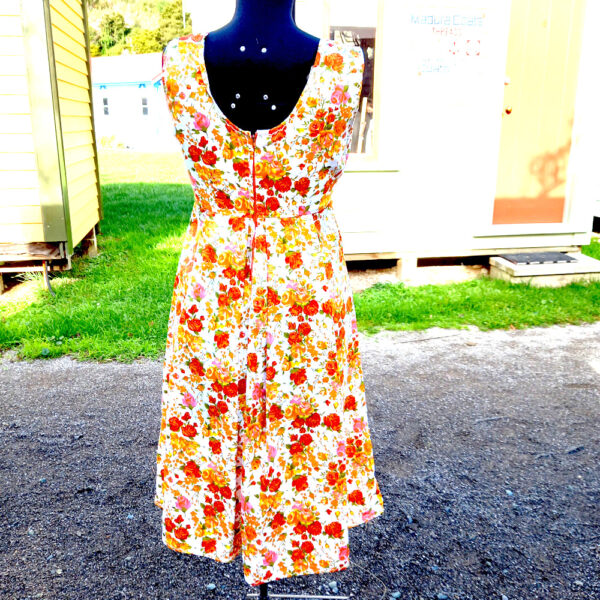 Vintage Floral Sleeveless Dress size S (VCD-005) - Image 4