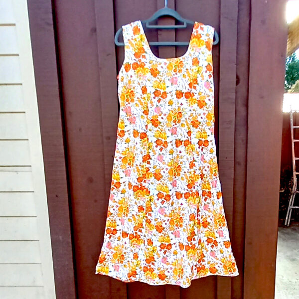Vintage Floral Sleeveless Dress size S (VCD-005) - Image 3