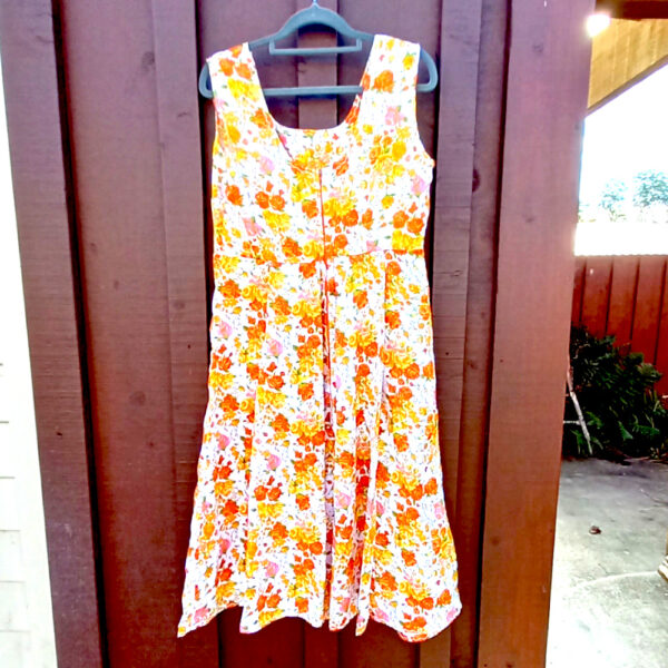 Vintage Floral Sleeveless Dress size S (VCD-005) - Image 2