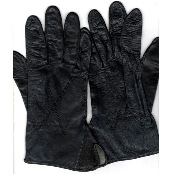 Vintage Kid Leather Gloves Black (VINA-001)