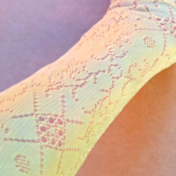 Vintage Long Fingerless Lace Gloves Made in England (VINA-005) - Image 3