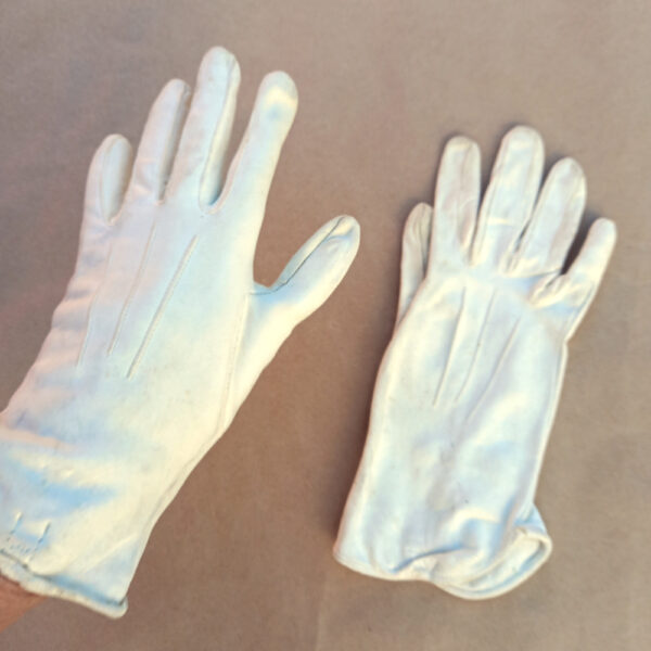 Vintage Kid Leather Gloves White size S Perfectan NZ (VINA-006)
