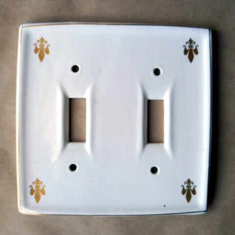 Retro Crown Lynn Double Light Switch Replacement Cover FLEUR-DE-LIS (ANTR-017)