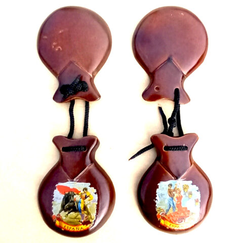 Vintage Genuine Spanish Flamenco Dance Castanets Pair (REC-017)