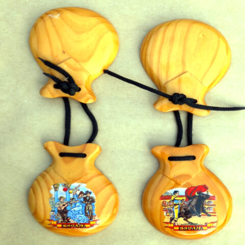 Vintage Genuine Spanish Flamenco Dance Castanets Pair (REC-018)