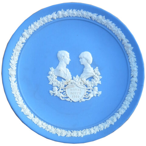 Vintage Wedgwood Jasperware Plate 1982 Royal Birth (SANT-007)