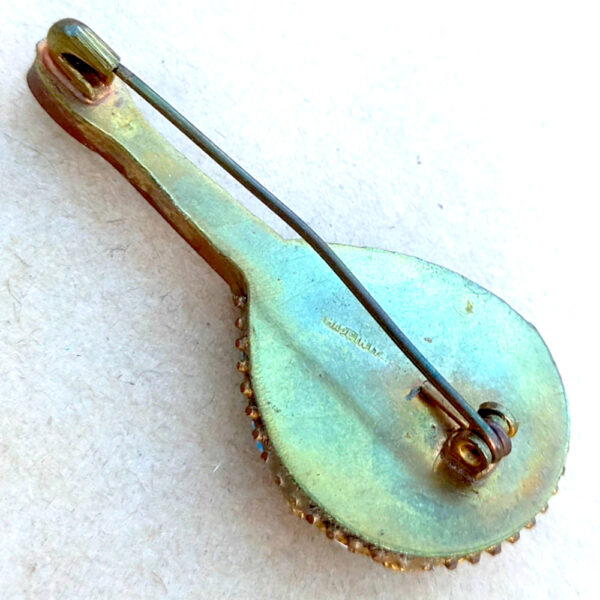 Vintage Italian Mandolin Micro Mosaic Brooch (VCAJ-024) - Image 2