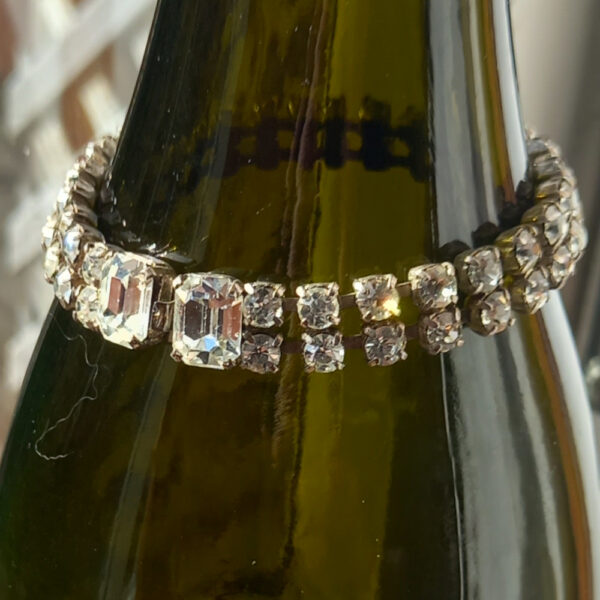 Vintage Double-Row Rhinestone (Strass) Bracelet (VCAJ-026) - Image 6