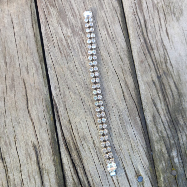 Vintage Double-Row Rhinestone (Strass) Bracelet (VCAJ-026) - Image 5