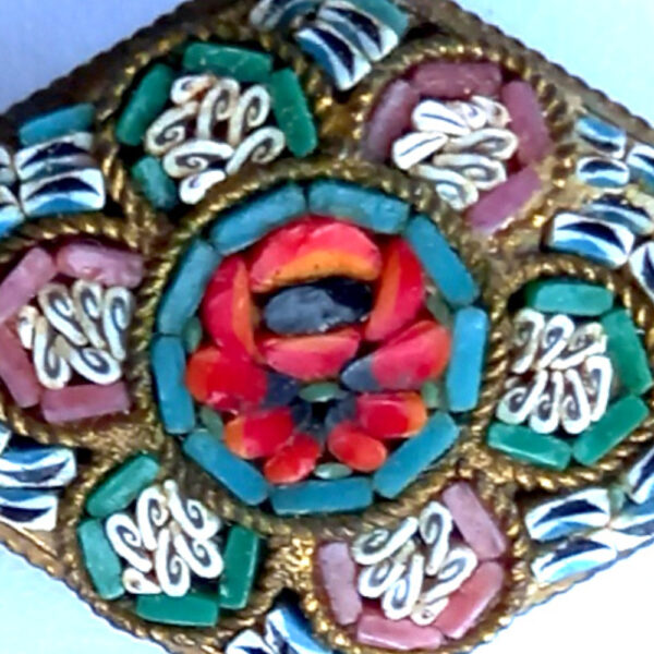 Vintage Italian Floral Micro Mosaic Brooch (VCAJ-033) - Image 3