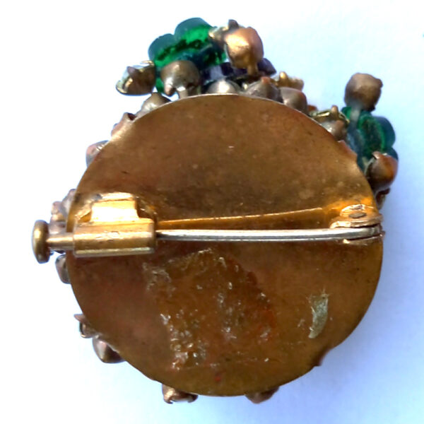 Vintage Brooch with Glass Flowers and Rhinestones (VCAJ-034) - Image 2