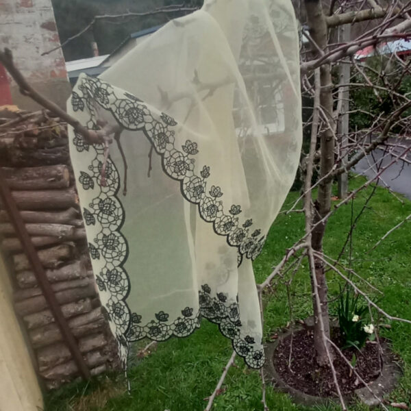 Vintage Retro Sheer Chiffon Scarf Yellow (VCAM-002) - Image 5