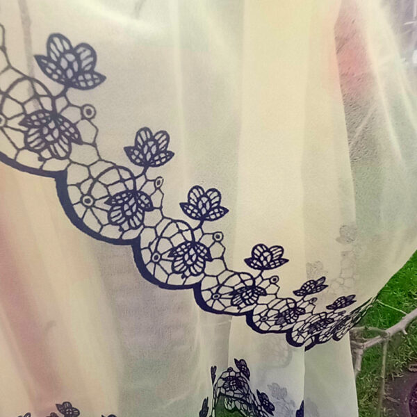 Vintage Retro Sheer Chiffon Scarf Yellow (VCAM-002) - Image 4