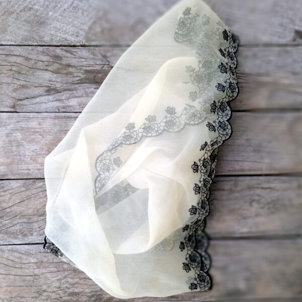 Vintage Retro Sheer Chiffon Scarf Yellow (VCAM-002) - Image 6