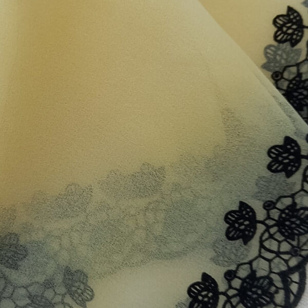 Vintage Retro Sheer Chiffon Scarf Yellow (VCAM-002) - Image 3