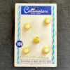 9mm Vintage Costumakers Buttons White/Yellow On Card x5 (BUT-022)