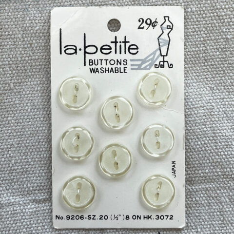 12mm Vintage La Petite Buttons Yellow on Card x8 (BUT-026)