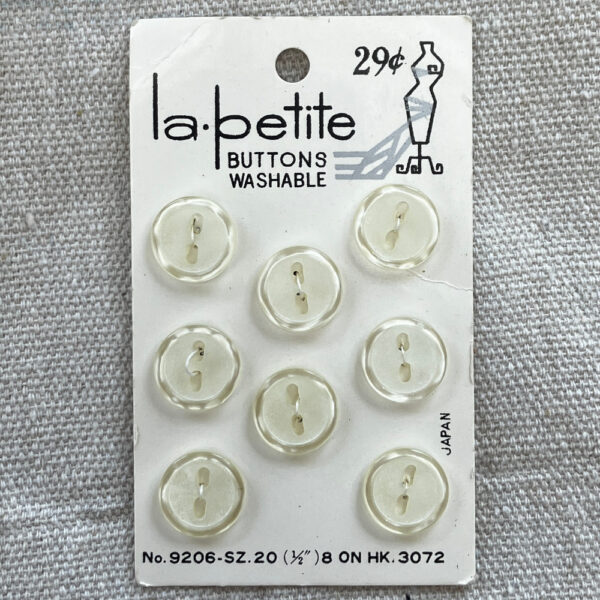 12mm Vintage La Petite Buttons Yellow on Card x8 (BUT-026)