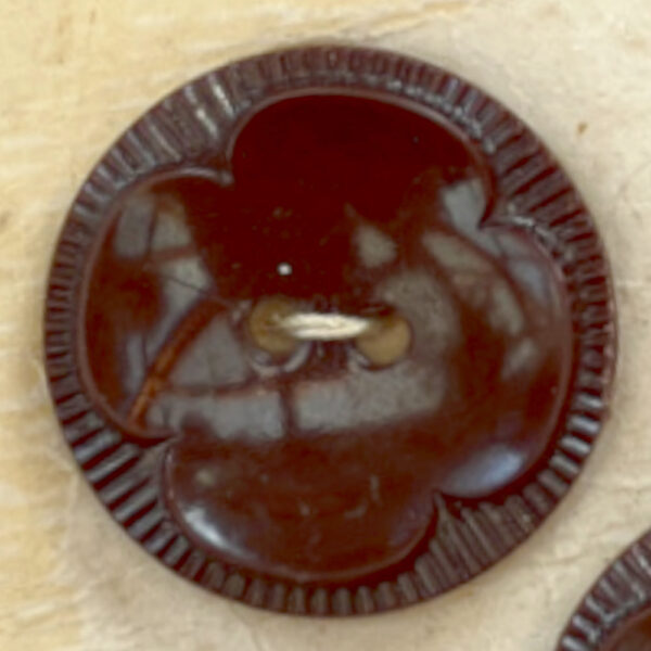 20mm Vintage Reversible Buttons Brown x5 On Card (BUT-030) - Image 2