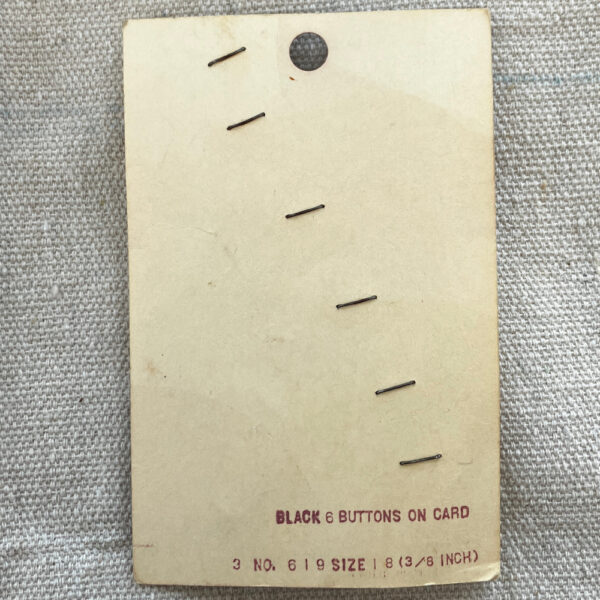 11mm Vintage Le Chic Buttons Black On Card x6 (BUT-031) - Image 3