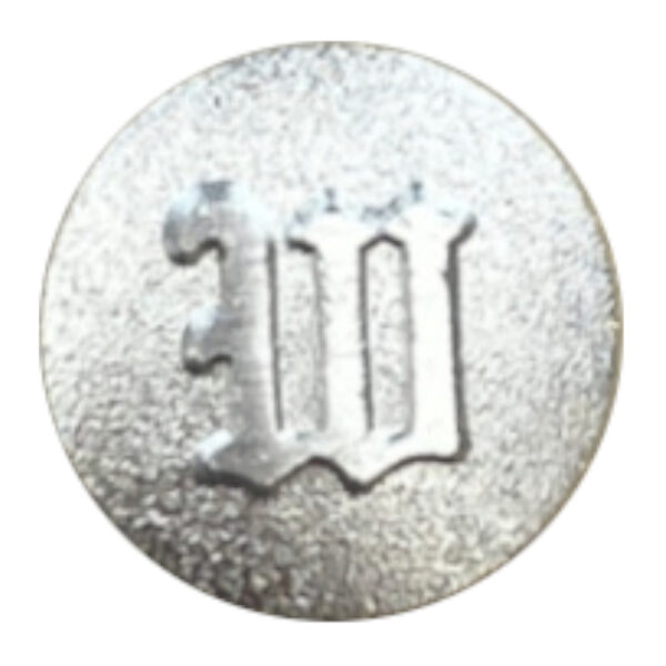15mm Vintage Streamline Personality Buttons Silver on Card x2 (BUT-033) - Image 2