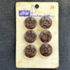 18mm Vintage BW Fashion-Nite Buttons Brown x6 On Card (BUT-035)