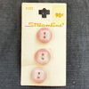 15mm Vintage Streamline Buttons Pink on Card x3 (BUT-039)