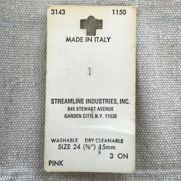 15mm Vintage Streamline Buttons Pink on Card x3 (BUT-039) - Image 3