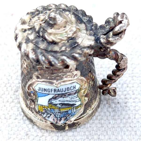 Jungfraujoch Vintage Metal Thimble Shaped Like German Beer Stein (MIS-018) - Image 3