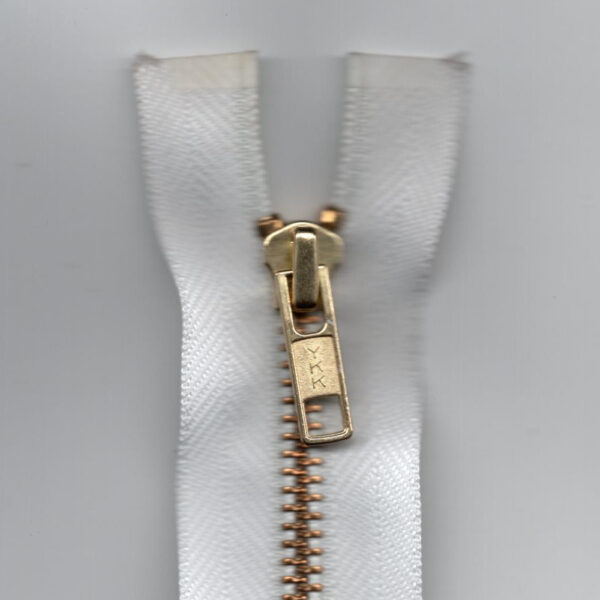YKK #5 Open End Zipper Metal White 760mm long (MIS-022) - Image 3
