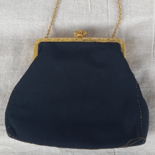 Vintage Black Purse with Embroidery (VC-036) - Image 4