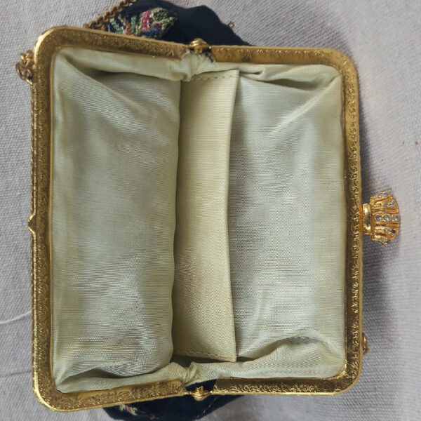Vintage Black Purse with Embroidery (VC-036) - Image 6